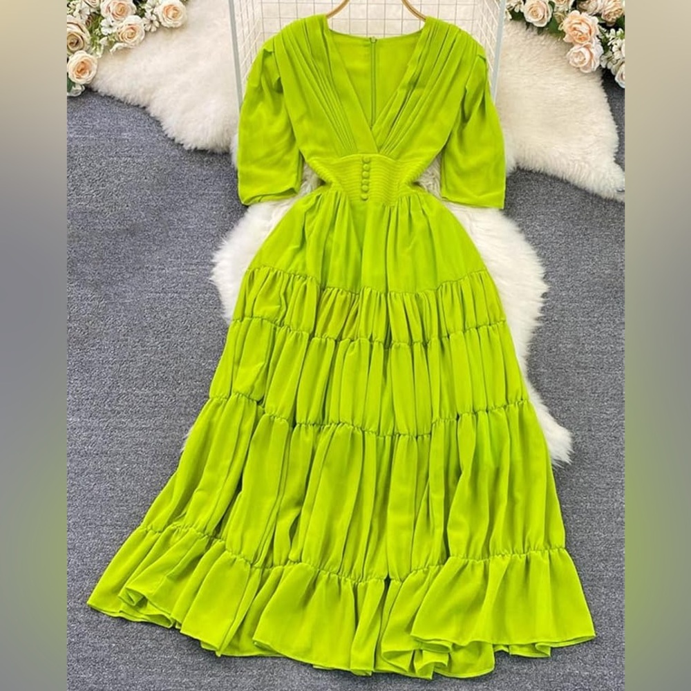 Lime Green long dress
